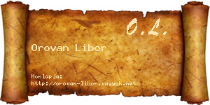 Orovan Libor névjegykártya
